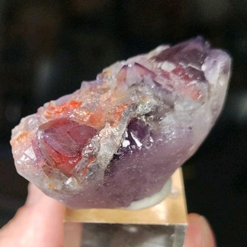 Purple Quartz Crystal Cluster Specimen on Acrylic Display Base / Stand