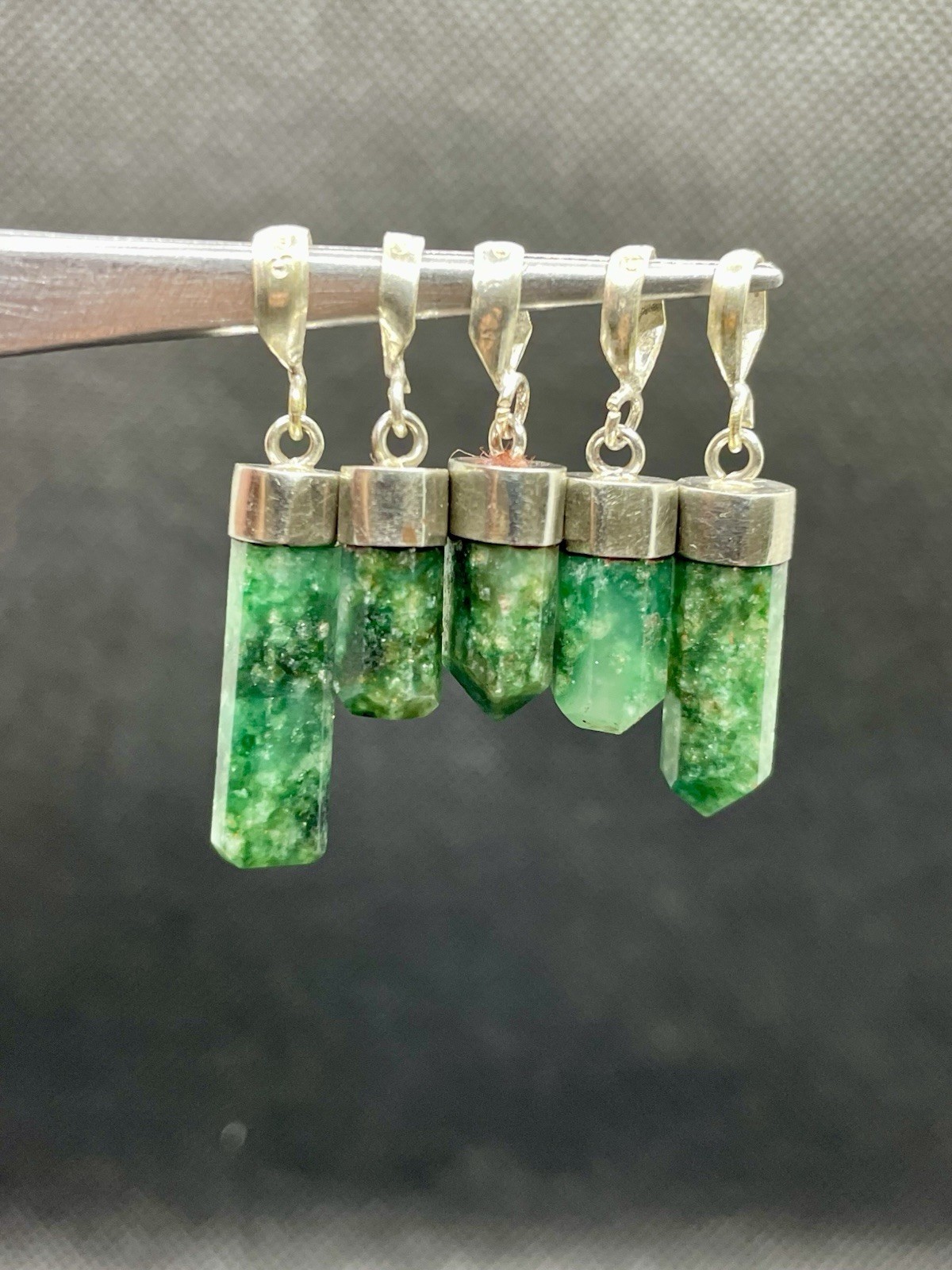 5 Pieces Beautiful Aventurine Pendants With Silver 925