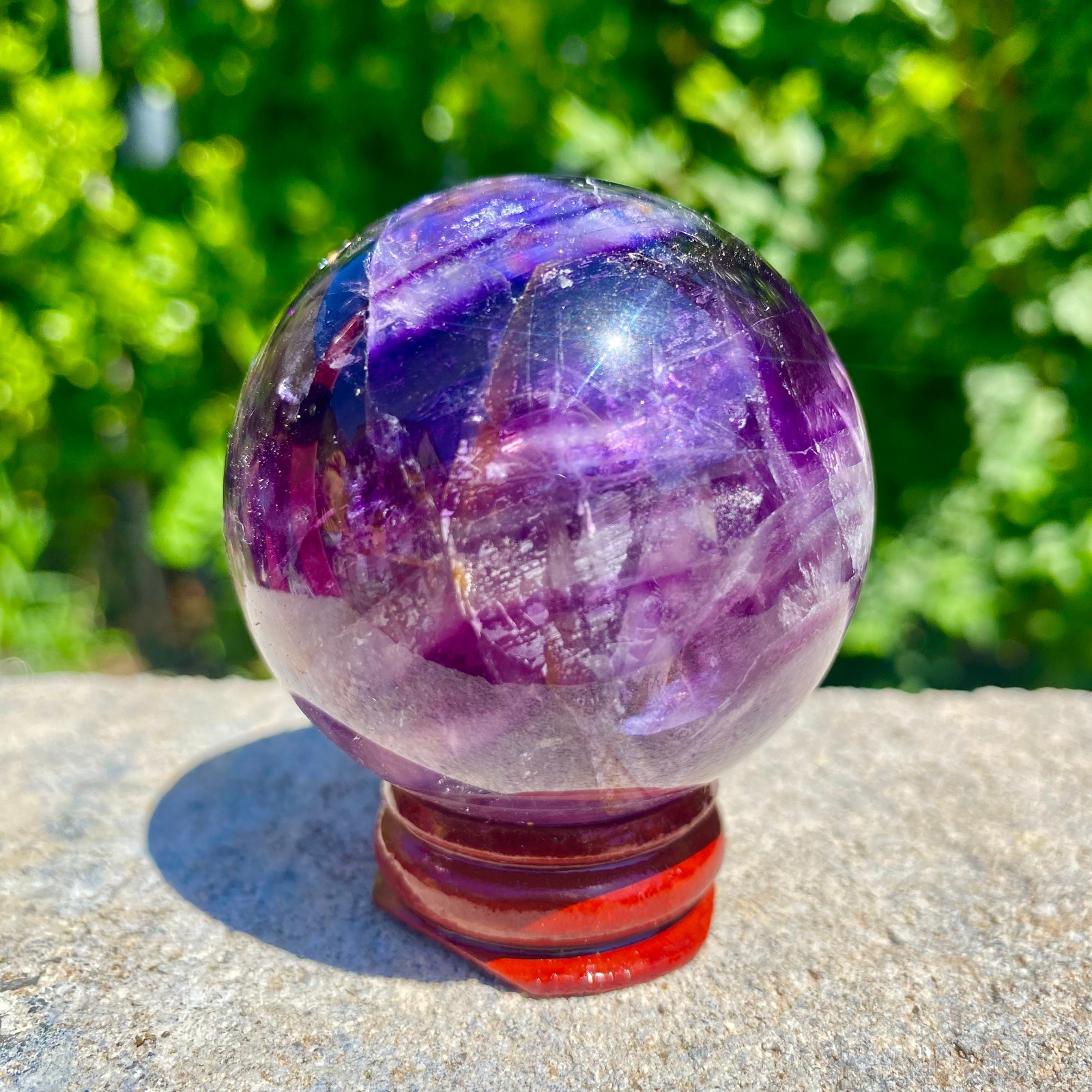 217G natural Green fluorite ball quartz crystal Sphere Reiki energy healing