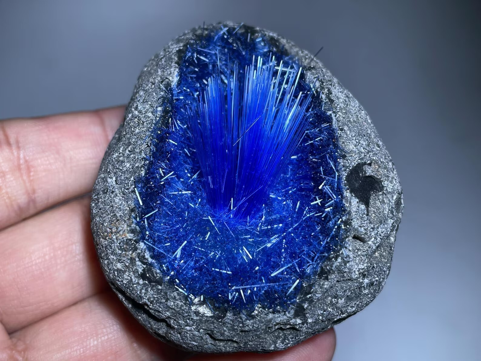 50-80G Meteorite Specimen Quartz Crystal Goethite Blue Copper Ore Decor Gift