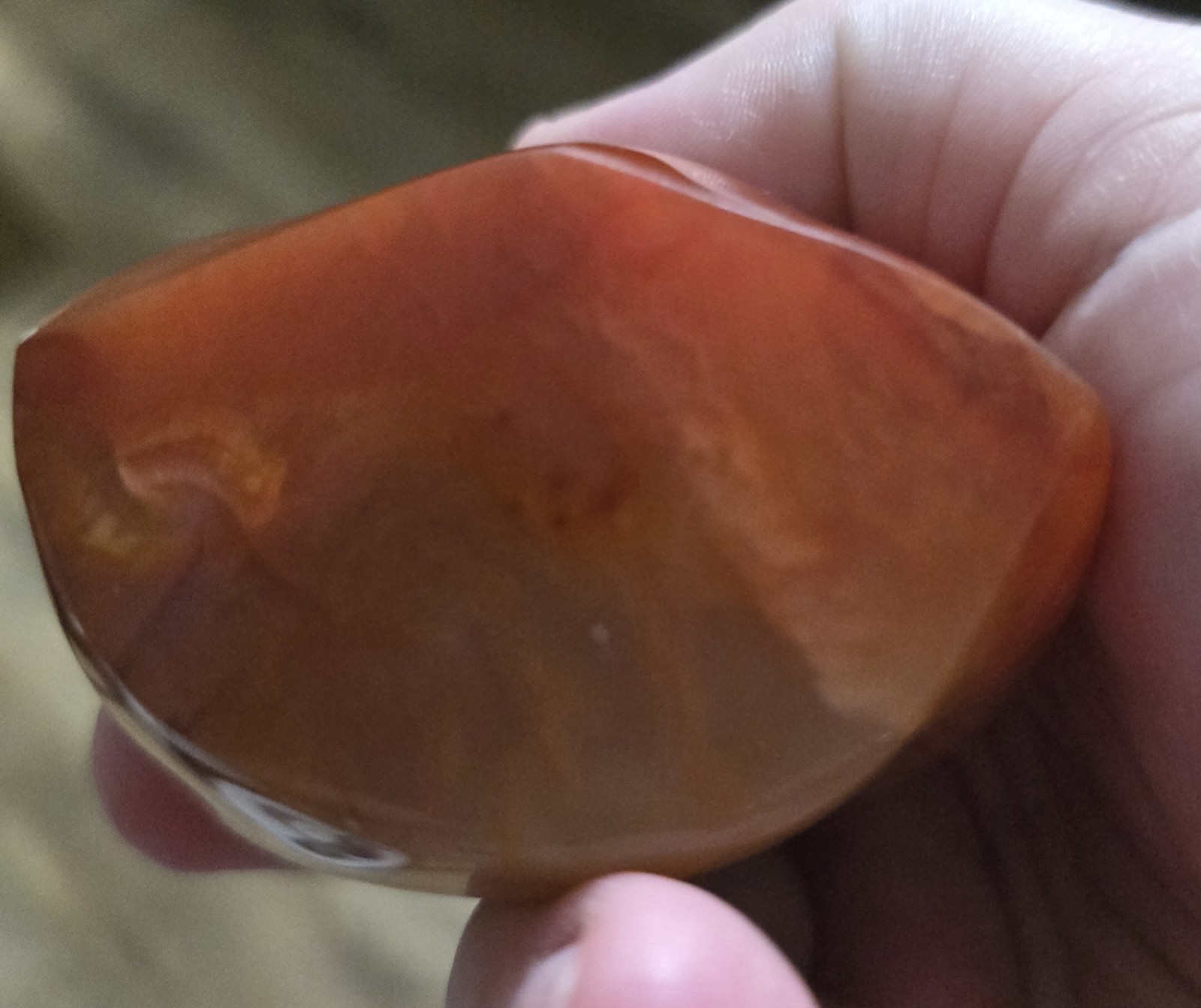 Polished Red Carnelian Flame Display Specimen, 268g, 4.5 Inches Not Damaged