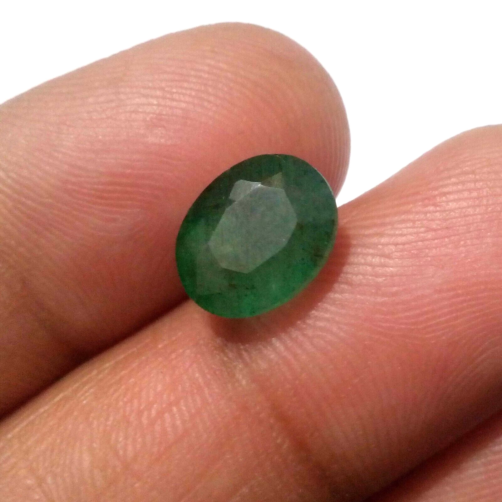 Gorgeous Pretty 4.10 Crt Green Zambian Emerald Faceted Oval Shape Loose Gemstone