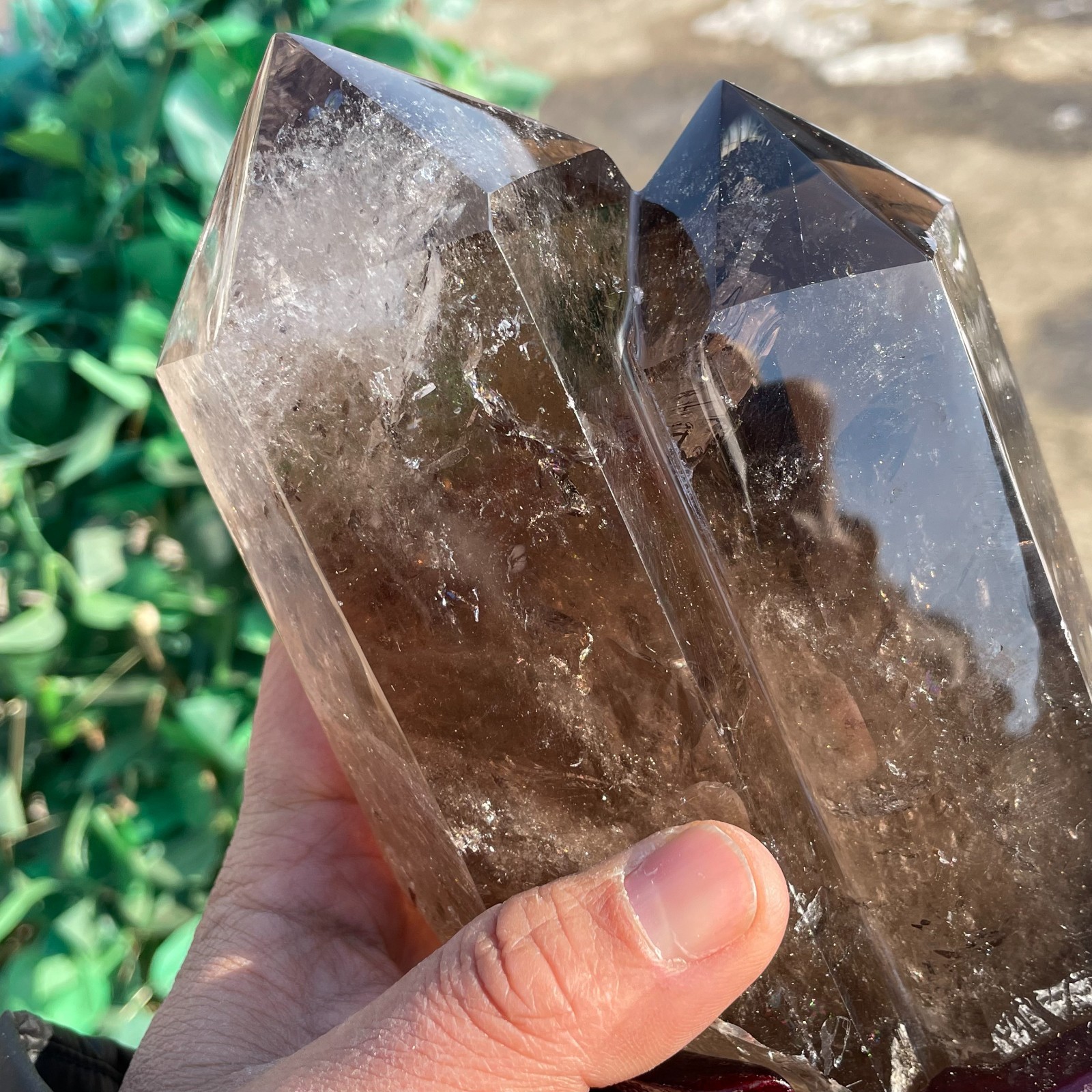 All 4.5LB Natural Smoky Quartz Obelisk Crystal Double Point Healing C2630