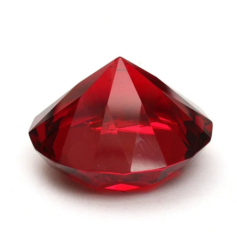 40mm Red Diamond Shaped Crystal Paperweight Mini Paperweight Crafts DIY Jewelry