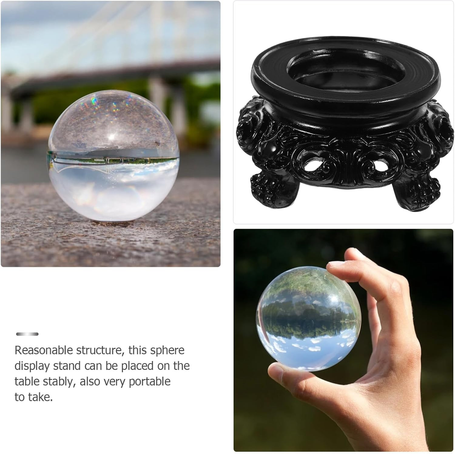 Wooden Stand for Crystal Sphere Crystal Ball Stand Gazing Ball Stand Pendulum St
