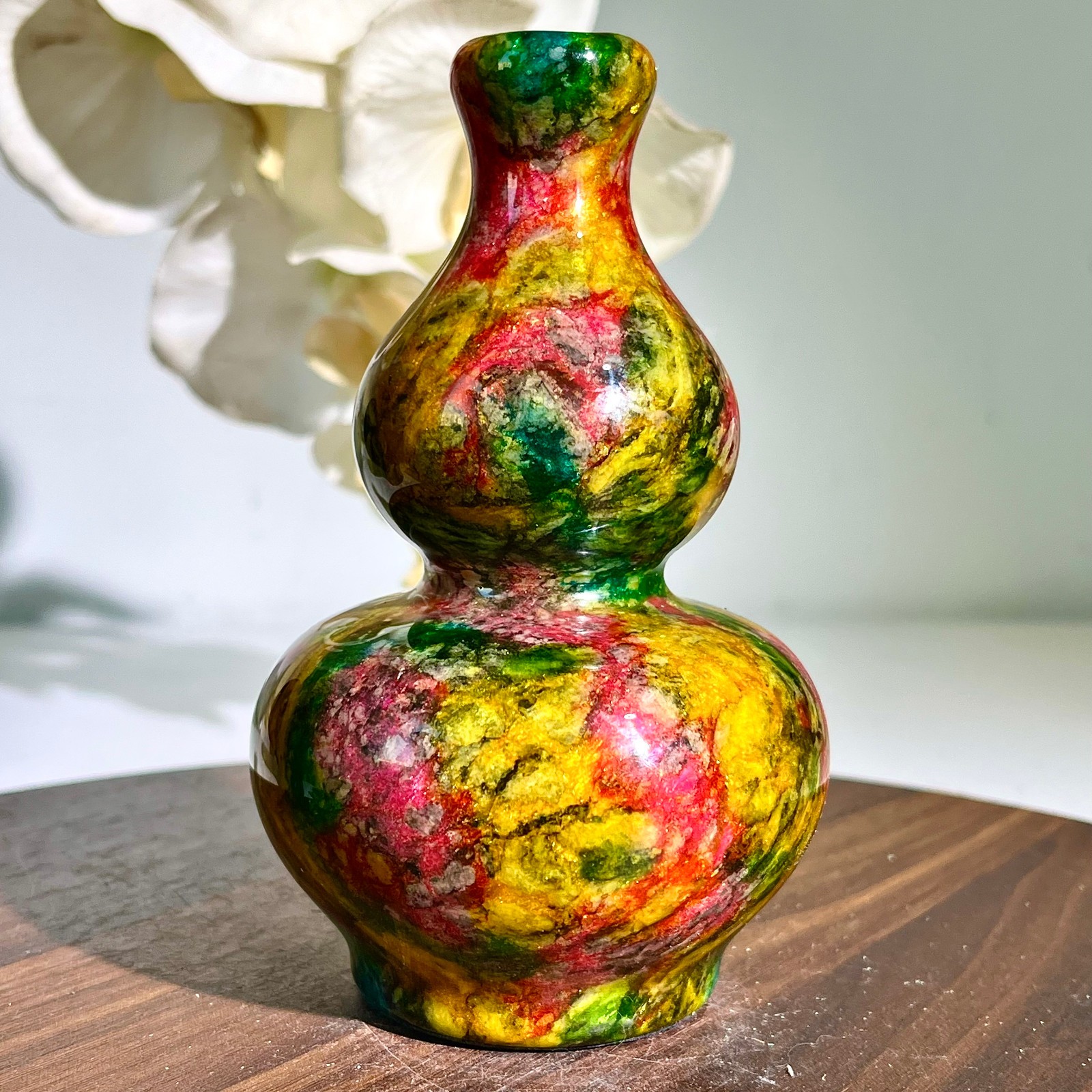 1.69LB Natural “Seven Colors Jade” vase specimen -Taiwan China