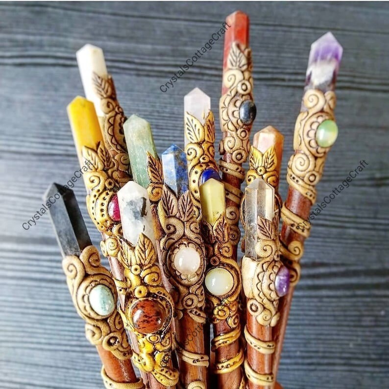 Natural Crystal Tower Hair Stick, Mix Pencil Hair Stick, Polymer Clay Hair Stick