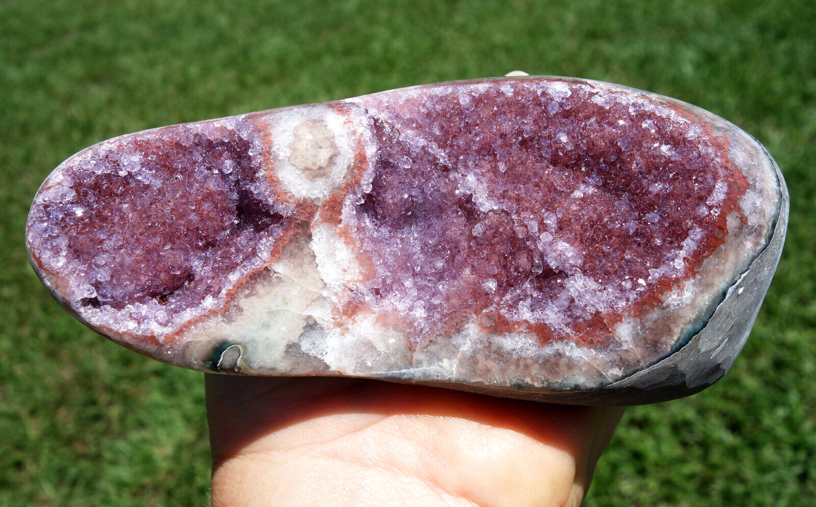 Argentina Pink AMETHYST Quartz Crystal Points in Natural Geode Self Standing