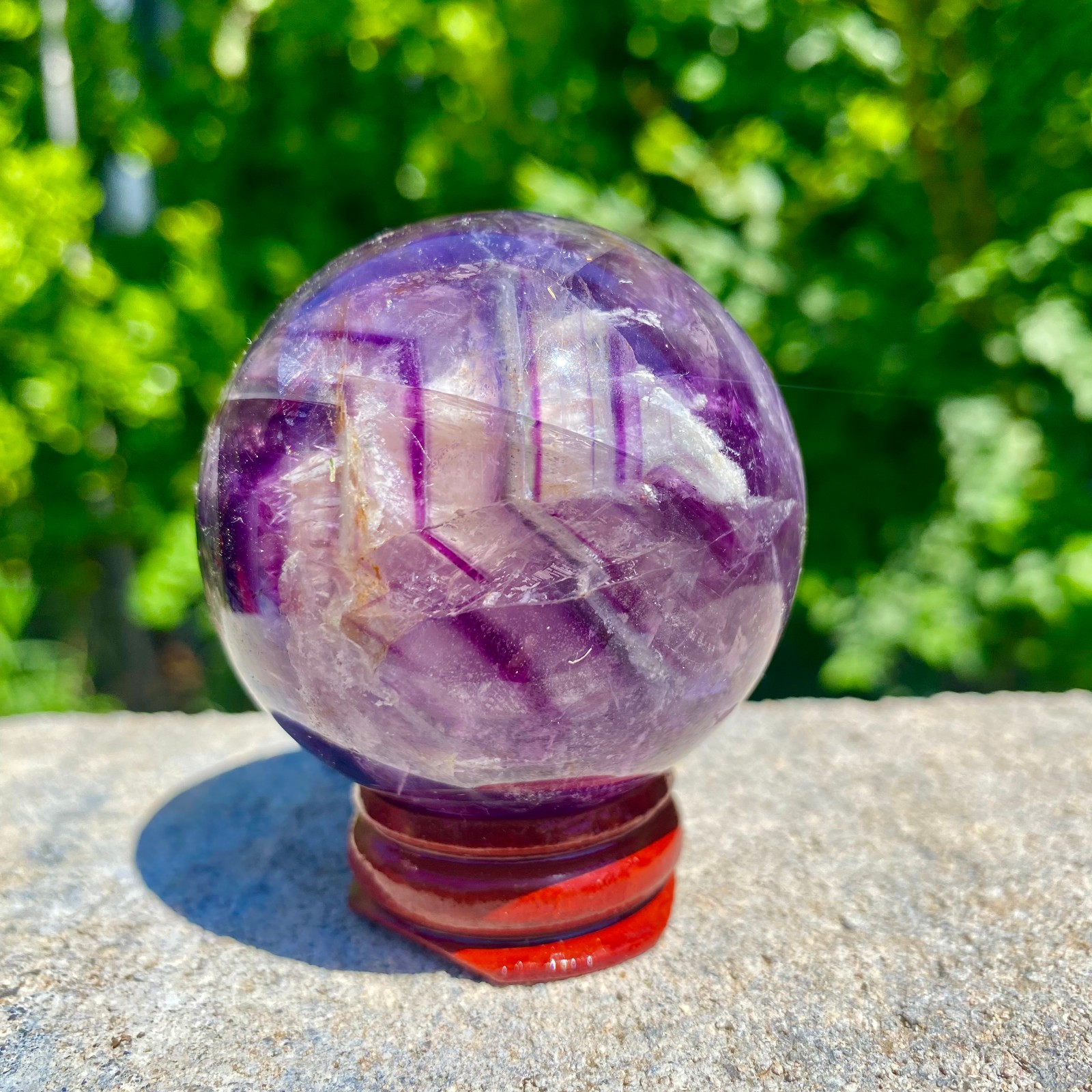 217G natural Green fluorite ball quartz crystal Sphere Reiki energy healing
