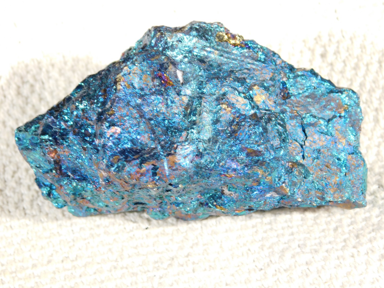 LARGER Bright IRIDESCENT Peacock Copper Chalcopyrite or Peacock Ore Mexico 347gr