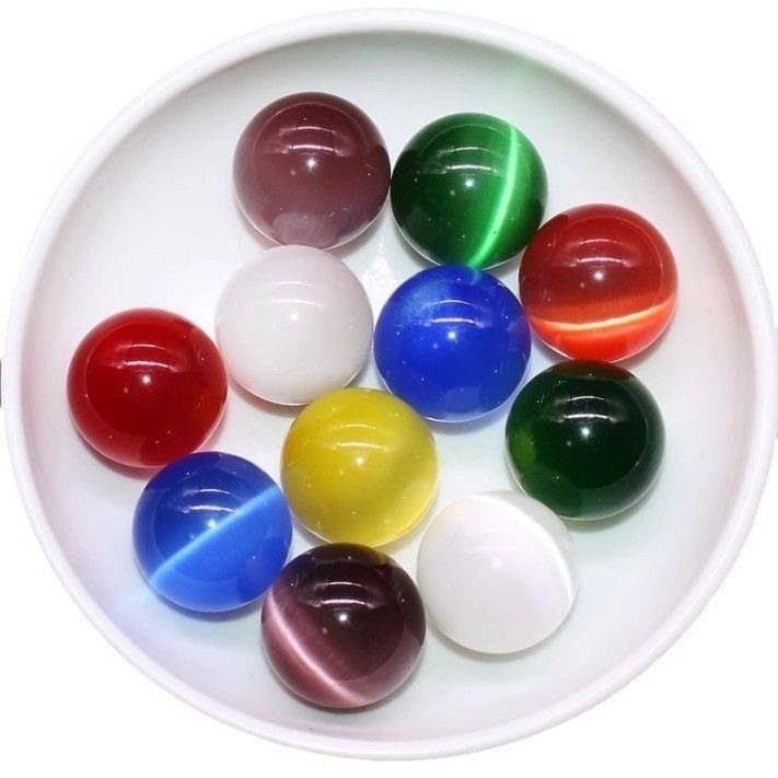 10pcs Wholesale Colourful Cat’s Eye Ball Quartz Sphere Reiki Healing 16mm