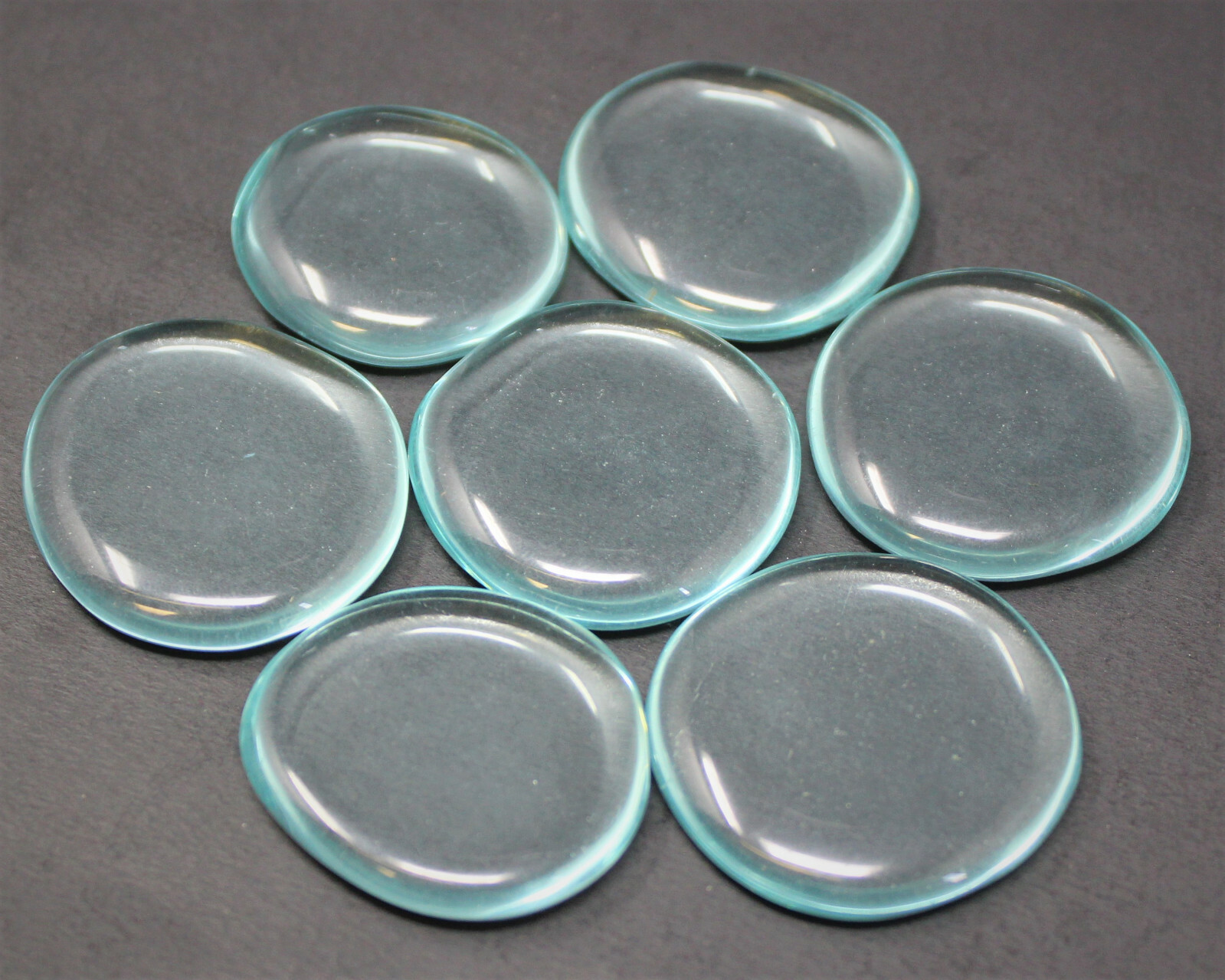 Blue Aqua Obsidian Palm Stone MEDIUM, Smooth Obsidian Polished Worry Stone