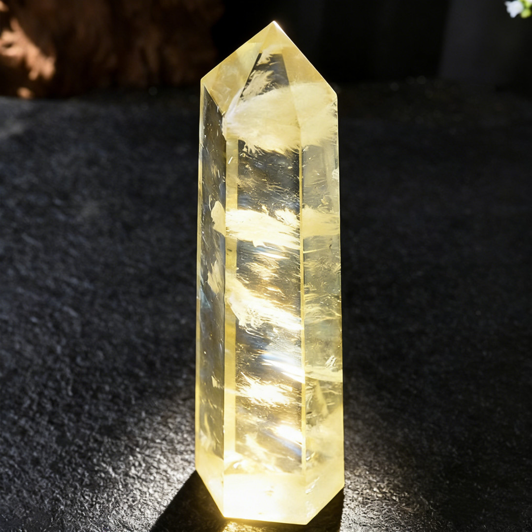 Large Natural Citrine Quartz Healing Big Crystal Jumbo Tower Point Wand Obelisk
