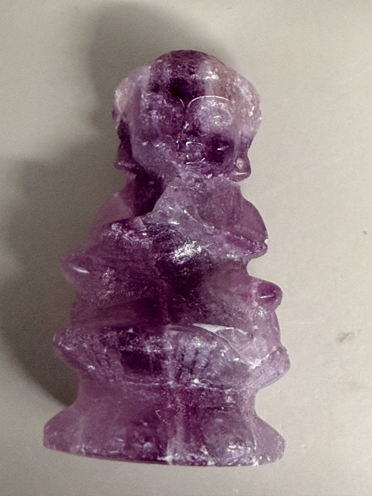 Amethyst Praying Buddha 0.77oz 2.75″ Purple Crystal Meditation Carving