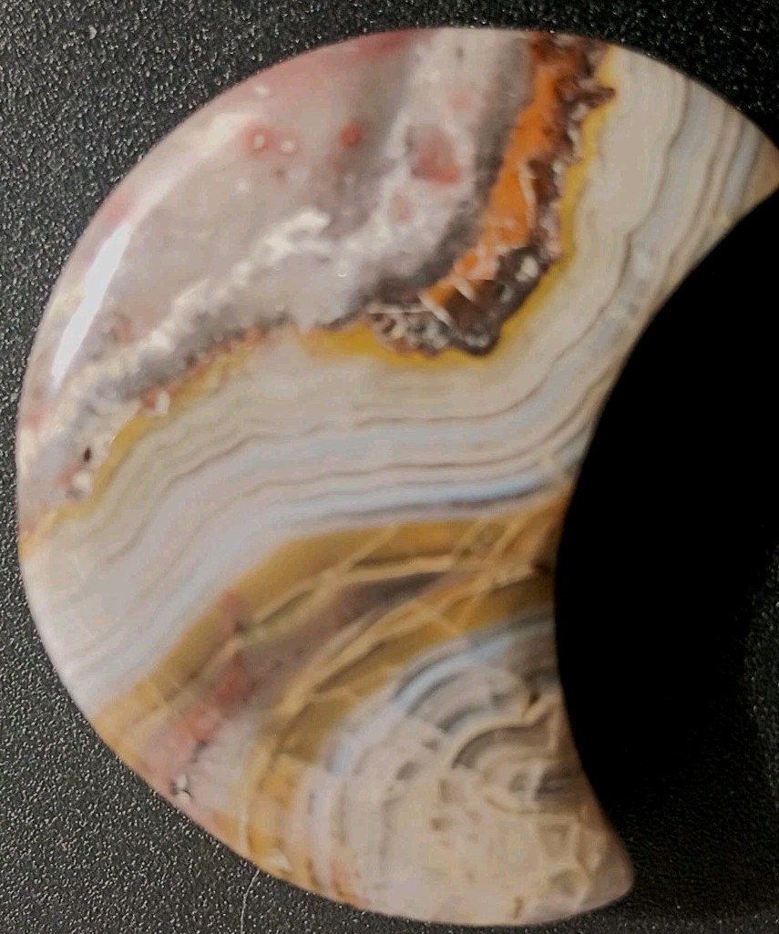 Crazy Lace Agate “Moon” Bands Palmstone Cab Arts Crafts 1-5/16″ Wide 1/4″ Thick