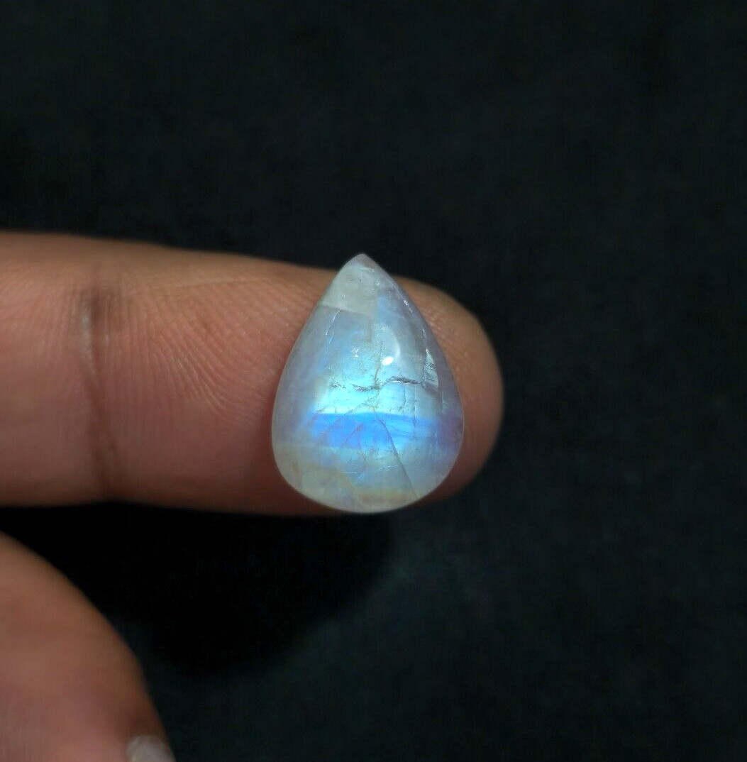 Rare Rainbow Moonstone Pear Shape Size 19×10.50×5 mm Loose Gemstone For Jewelry
