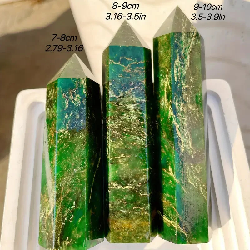 Natural Emerald Tower Point Meditation Obelisk Healing Crystal Mineral Specimen