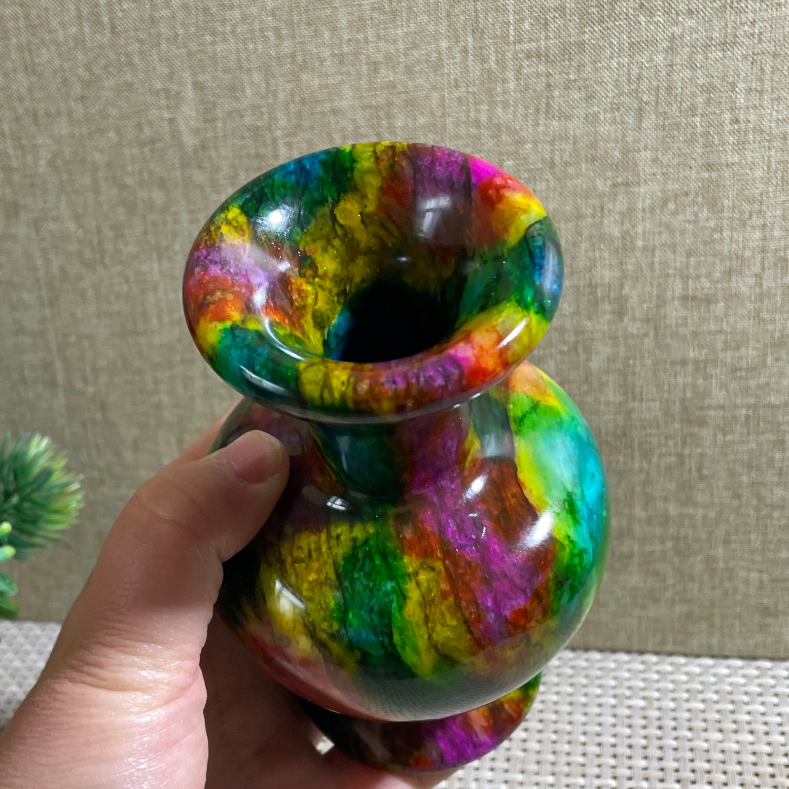 828g Seven Colors Jade vase specimen Decorative -Taiwan China