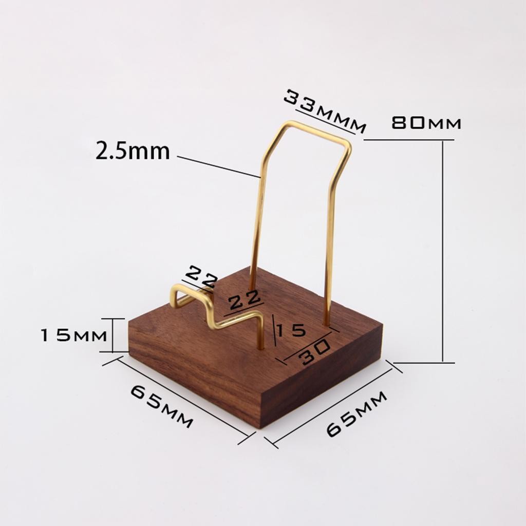 Display Holder – Display Easel Stands for Rock Mineral Agate, Walnut Base