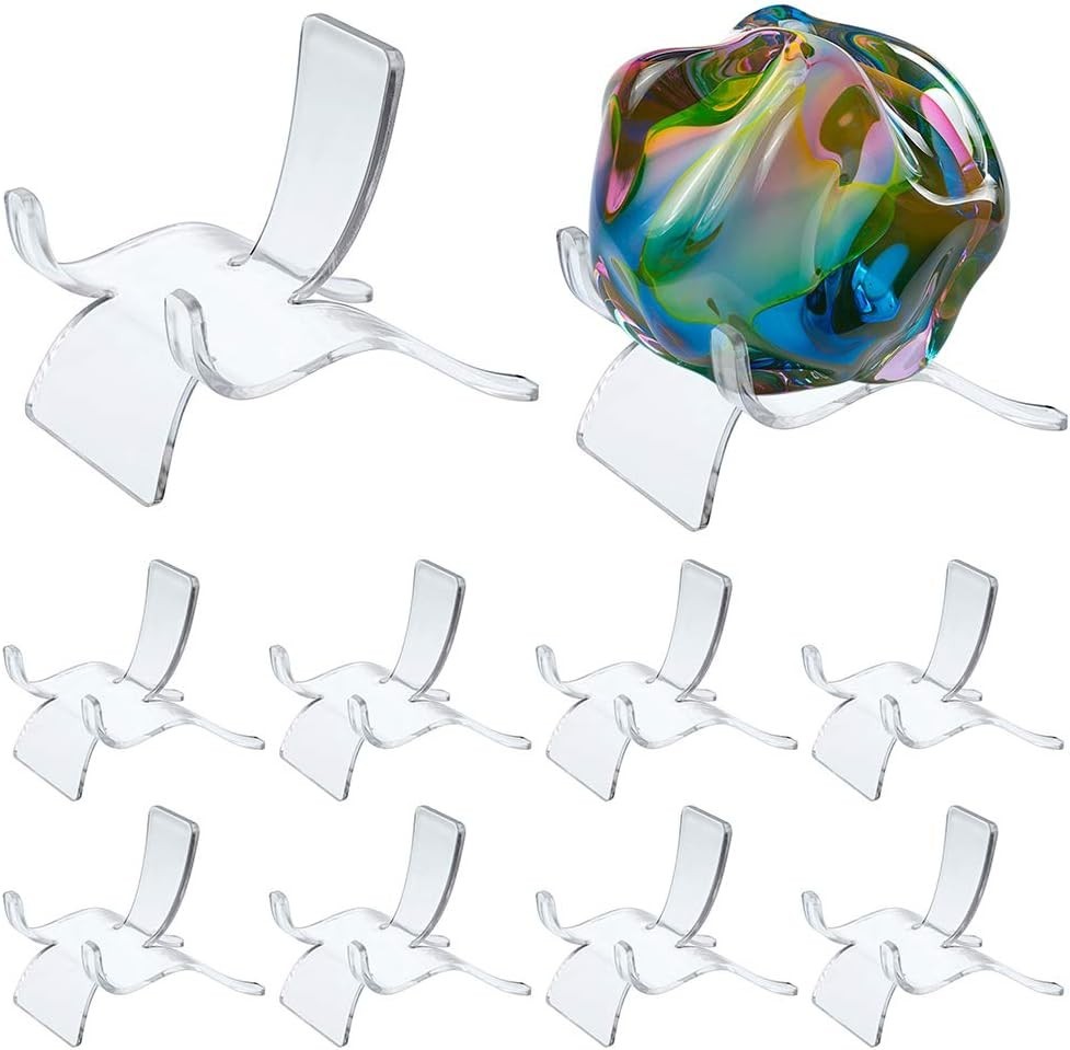 10 Packs Acrylic Triangle Display Holder Clear Plastic Display Easel Stands