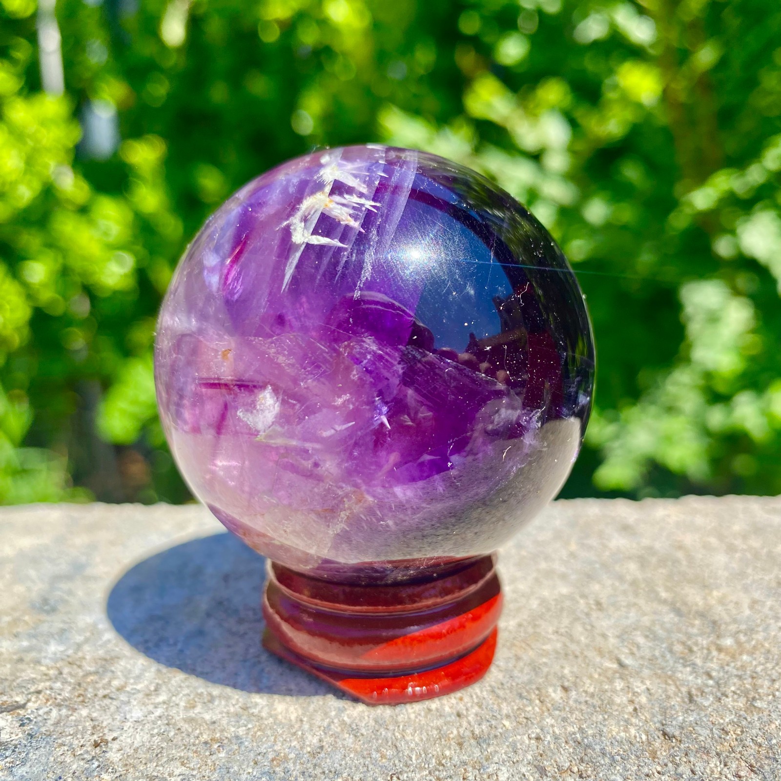 217G natural Green fluorite ball quartz crystal Sphere Reiki energy healing