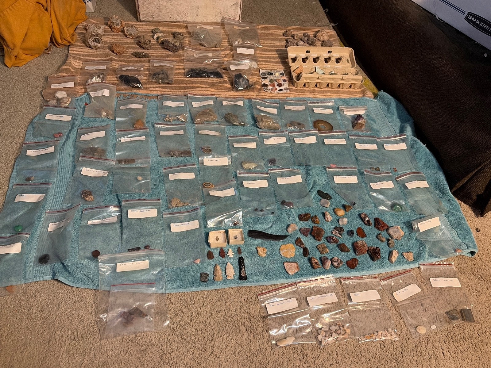 Huge lot of over 100 Different-Rocks, Minerals, Crystals & Fossils Mixed Lot .