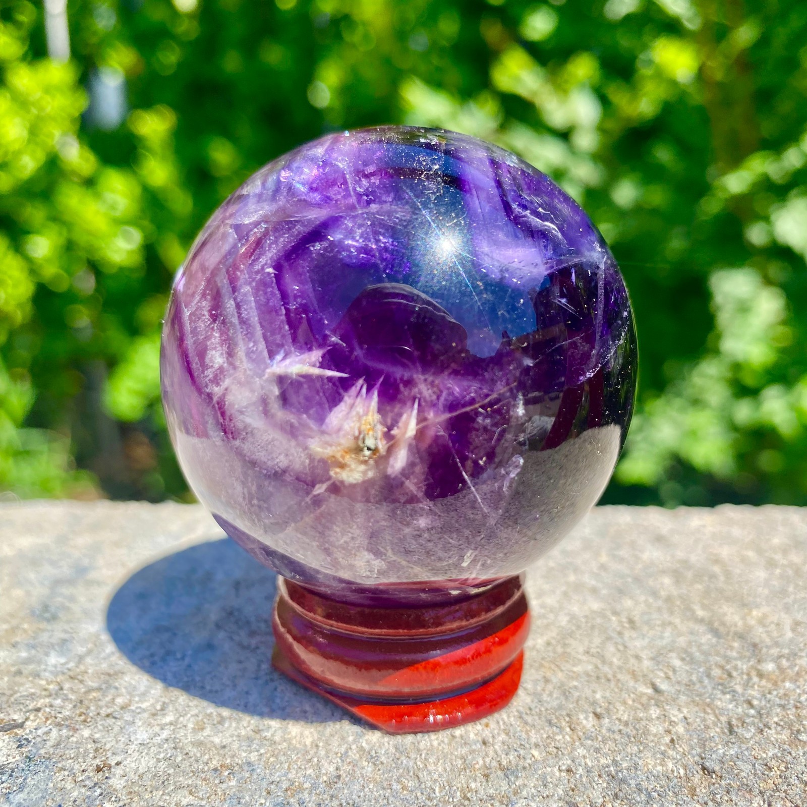 217G natural Green fluorite ball quartz crystal Sphere Reiki energy healing