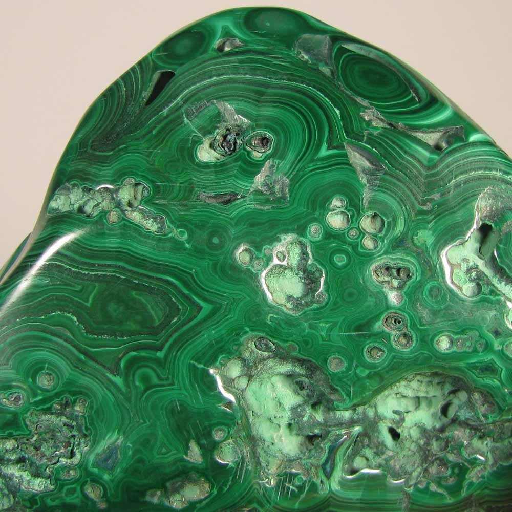 4.1″ Polished Botryoidal MALACHITE Gemstone – Congo, Africa – 1 lb.