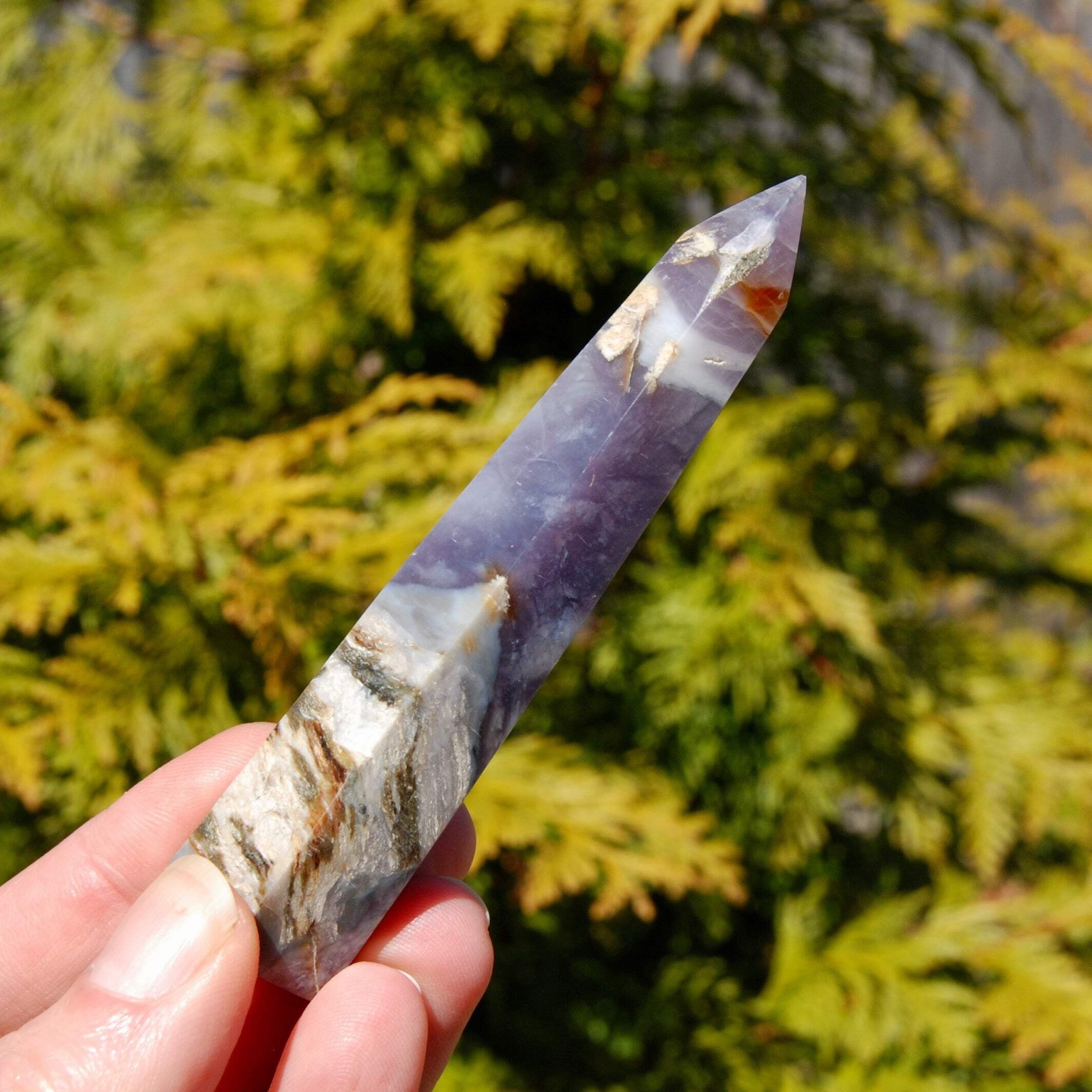 3.75in 58g Purple Chalcedony Crystal Tower, Violet Agate, Indonesia
