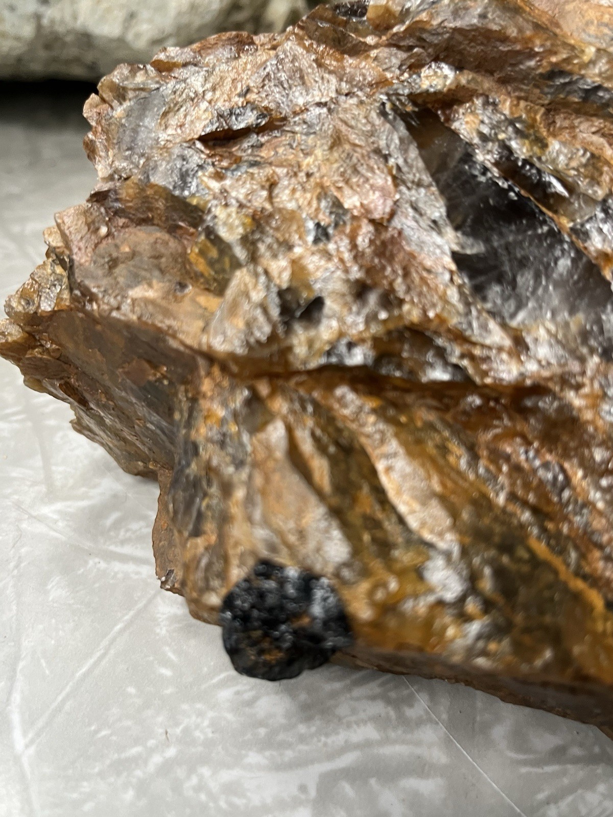 HUGE 5lb Black Tourmaline Schorl Crystal Maine USA Locality Iron Oxidized Quartz