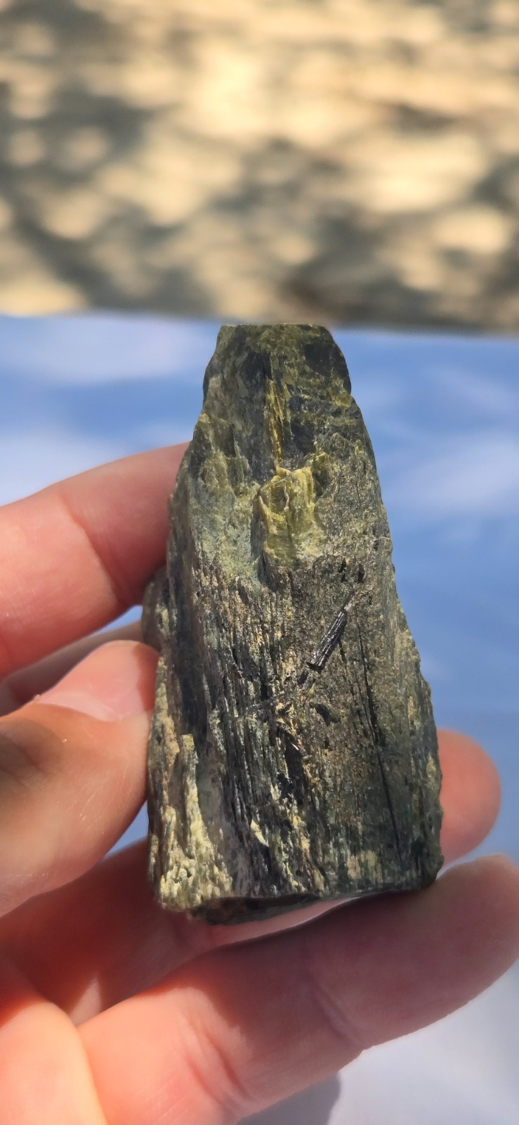 Beautiful Raw All Natural Green Epidote Crystal Stone Cabinet Specimen 6.2 Ozs