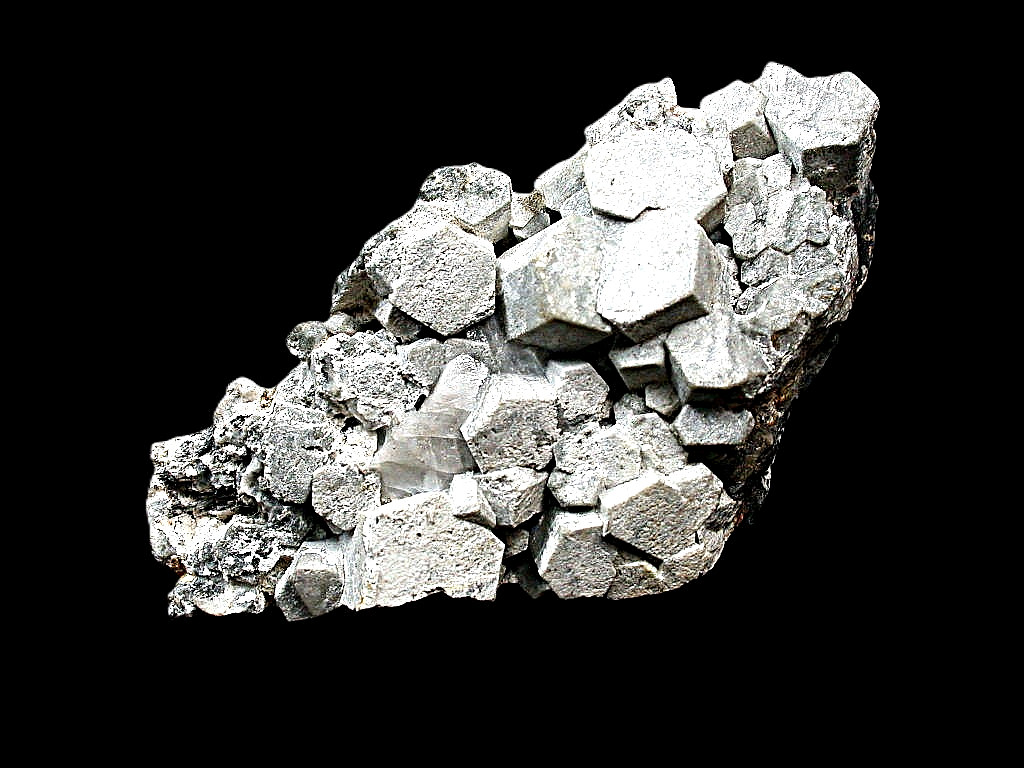 MINERALS : RARE NEPHELINE CRYSTAL GROUP ON MATRIX FROM JEBEL BOU AGRAO, MOROCCO