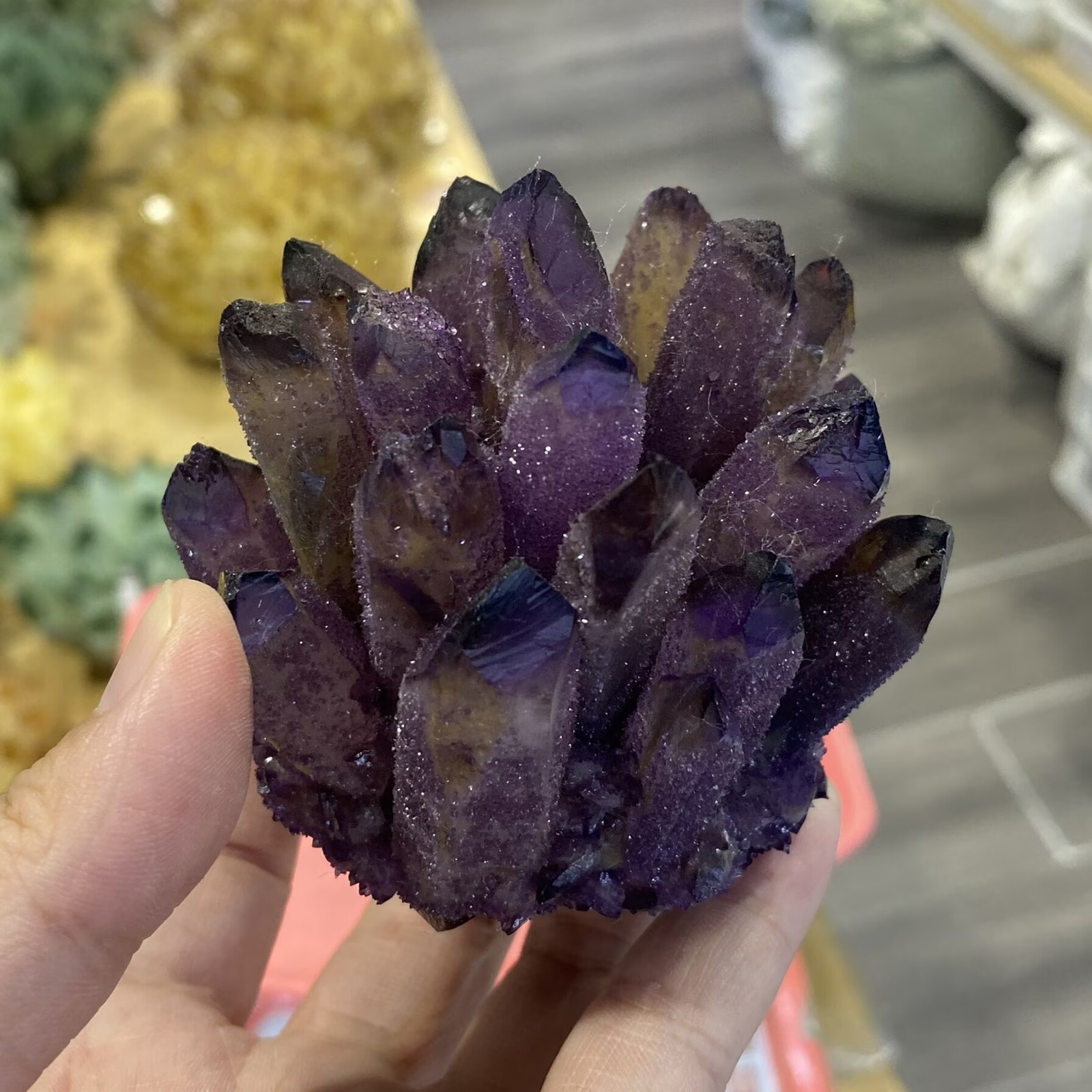 320g New purple Phantom Quartz Crystal Cluster Mineral Specimen Reiki Random