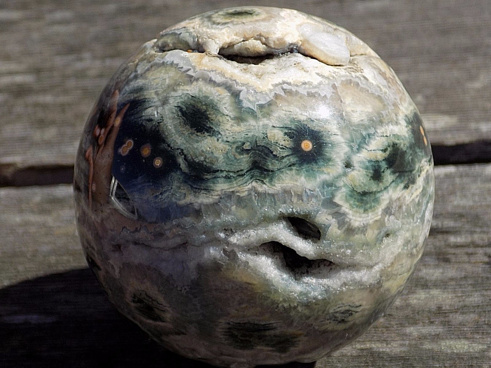 AAA OCEAN JASPER SPHERE MARBLE 75MM OR 2 15/16” 7125