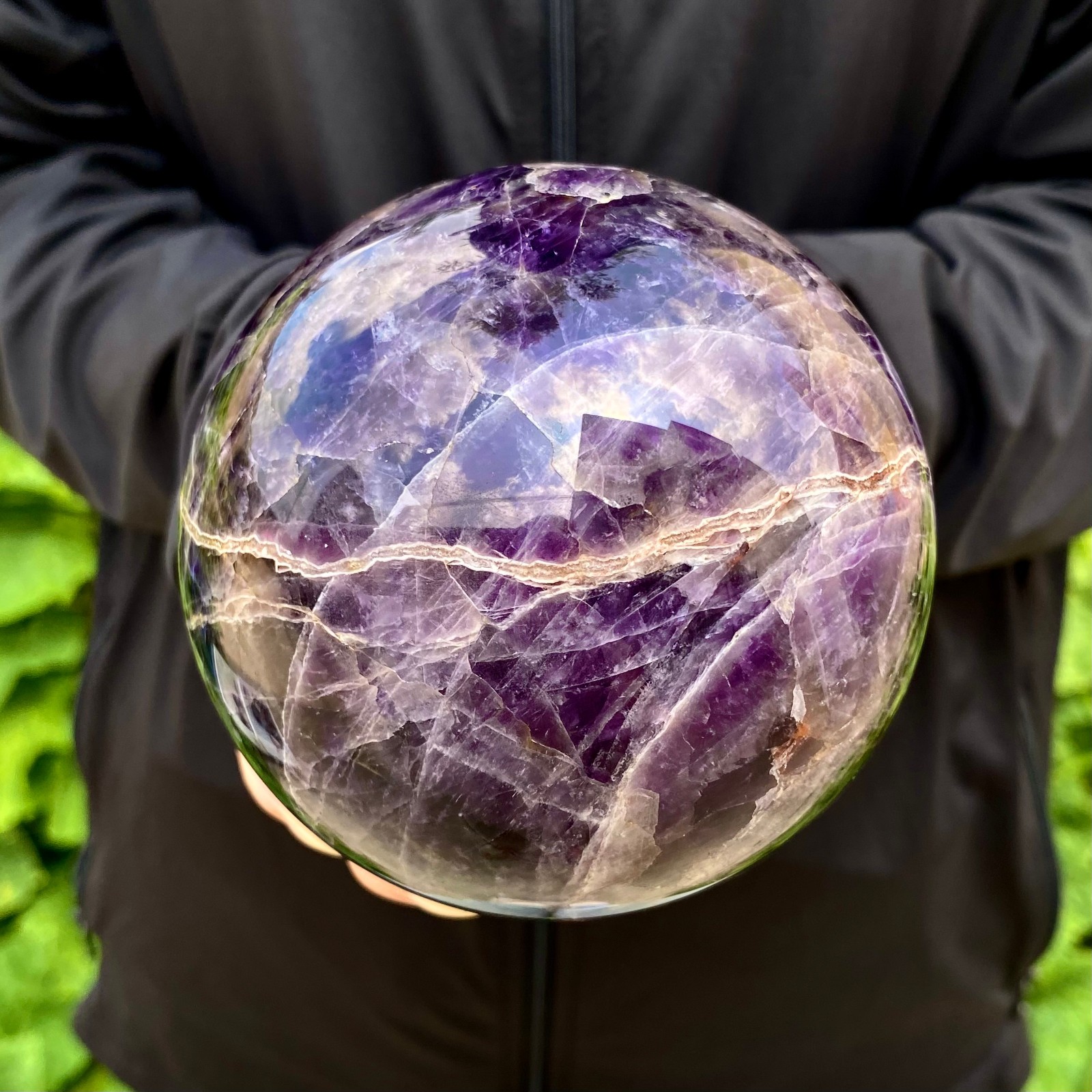 2.99LB Natural dreamy amethyst Quartz Sphere Quarzt Crystal Ball reiki