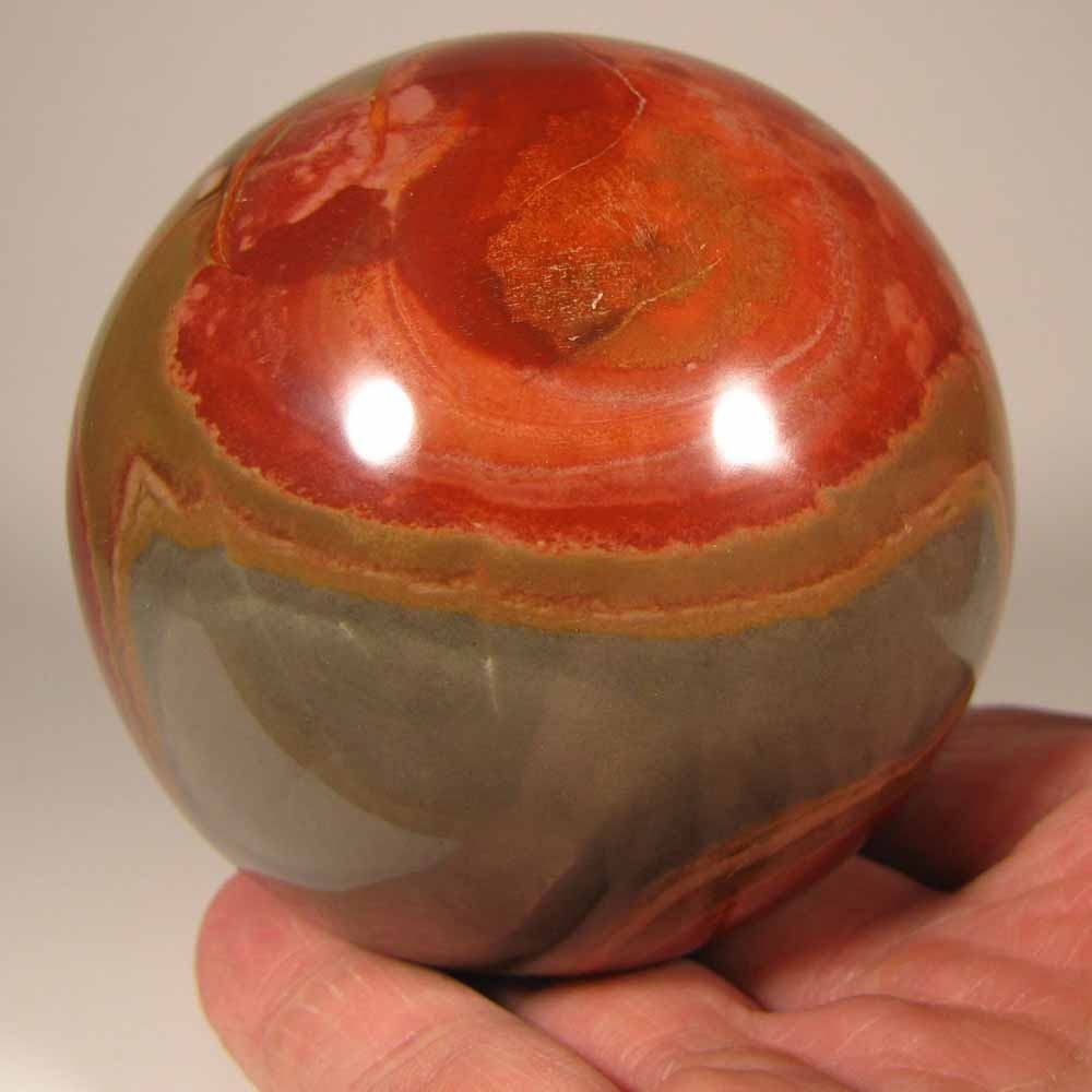 3″ POLYCHROME JASPER Gemstone Sphere w/ Stand – Madagascar – 76mm – 1.3 lbs.