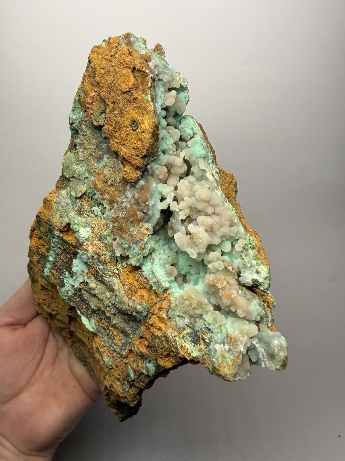 8” Druzy Mint Green Smithsonite Cluster — Indonesia