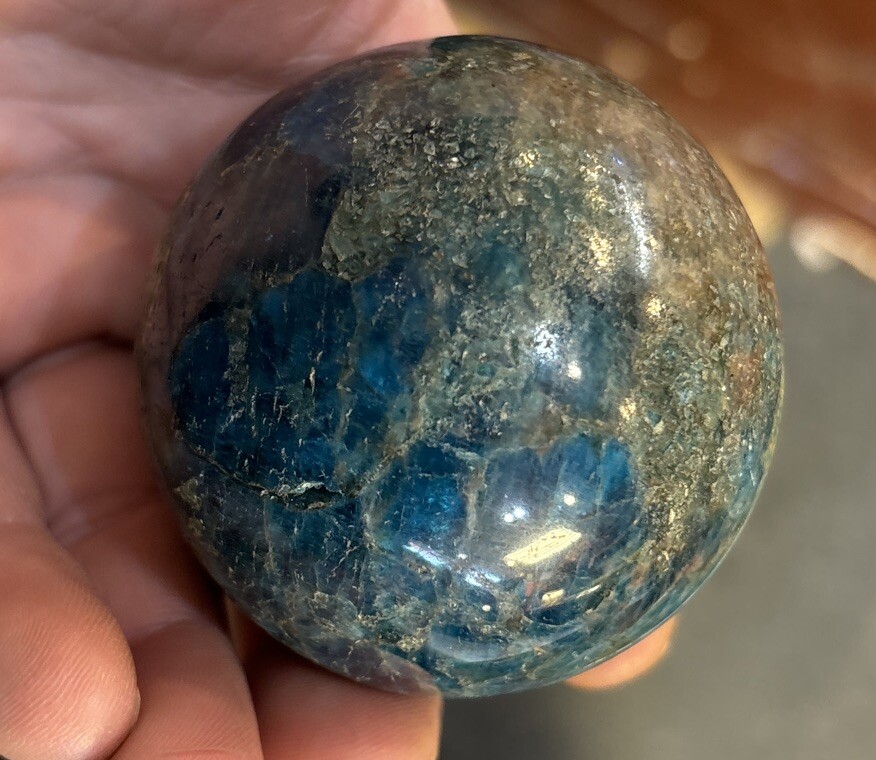 2 1/2” Blue Apatite Sphere 340 Grams
