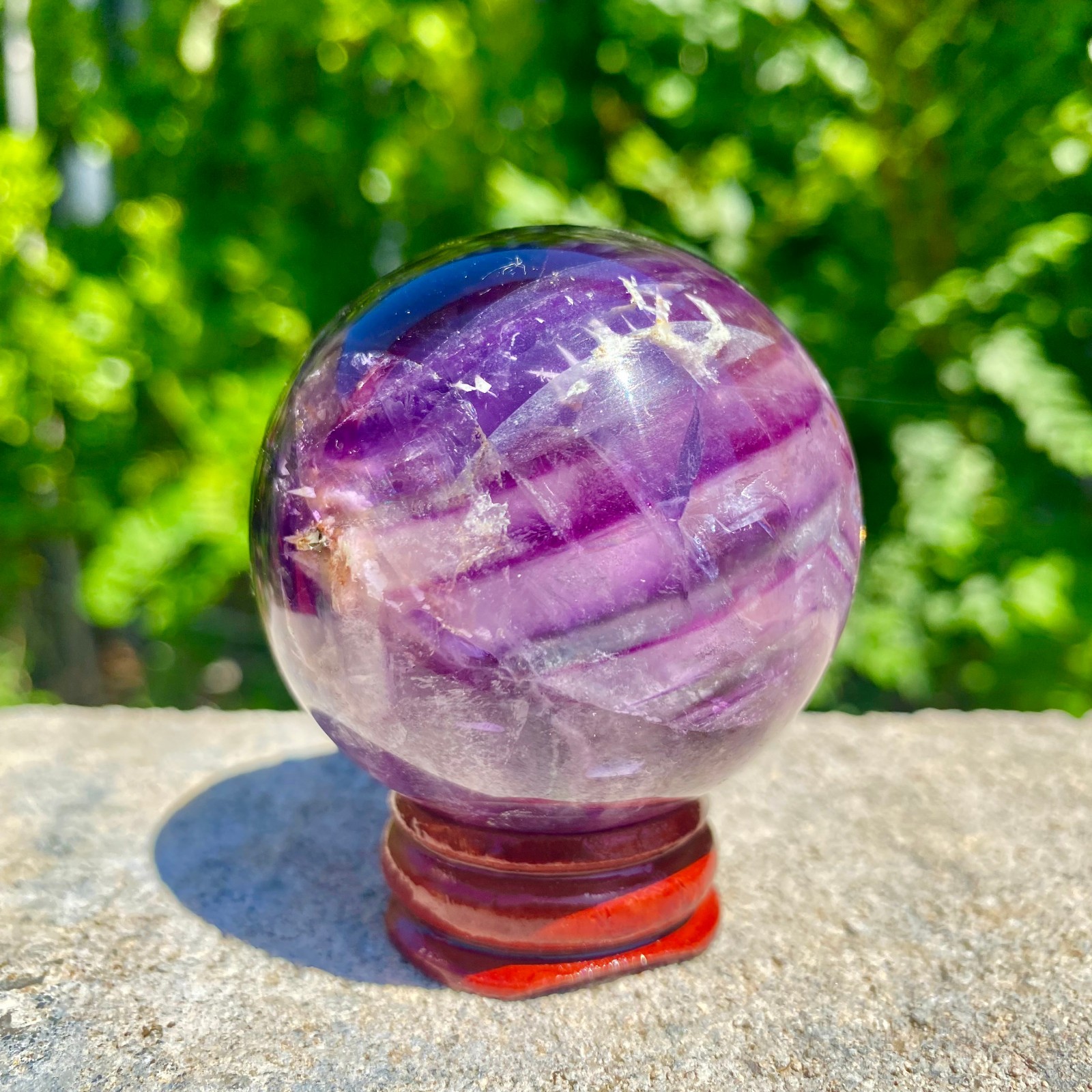 217G natural Green fluorite ball quartz crystal Sphere Reiki energy healing