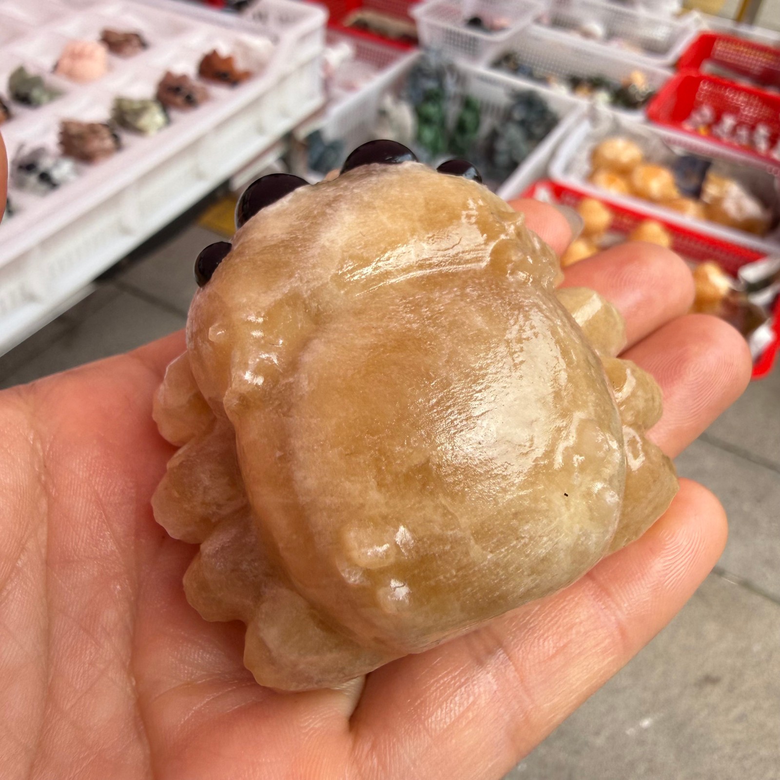 1pc Natural geode stone Quartz Carved Spider Crystal Reiki Decor