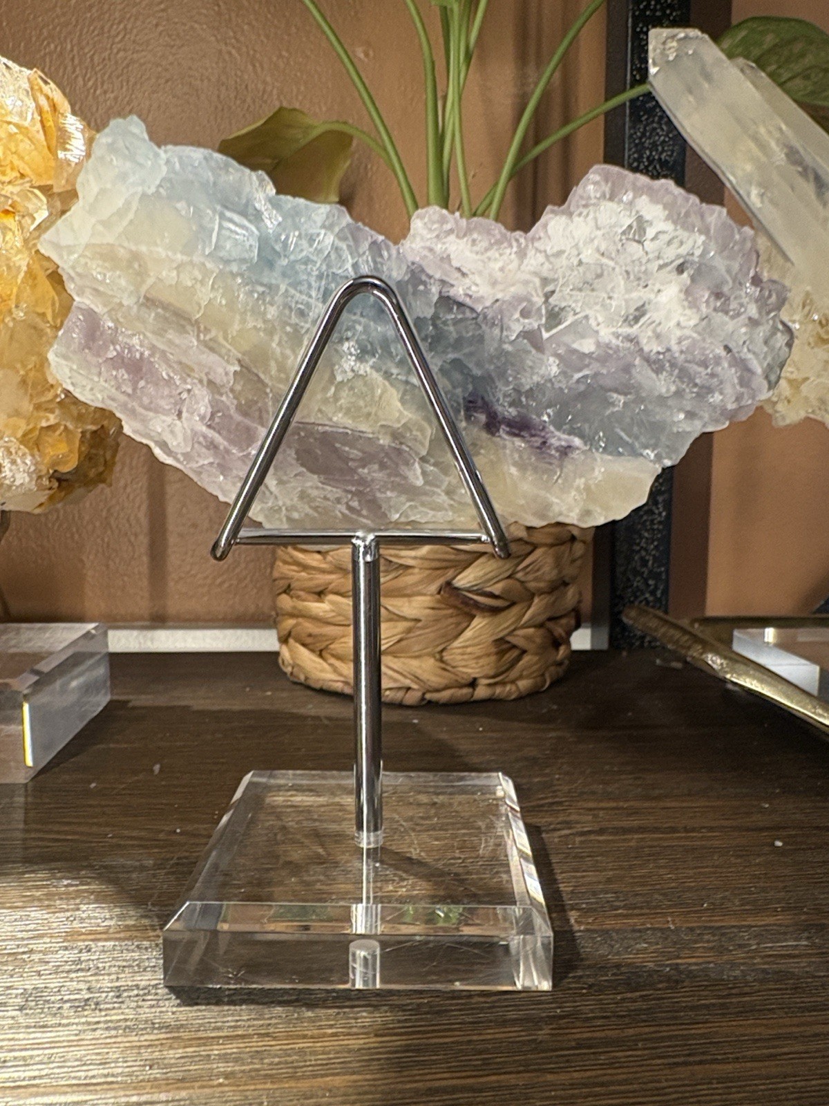 Stunning Blue/ lavendar/ yellow colored fluoriteApprox 6in x 3in