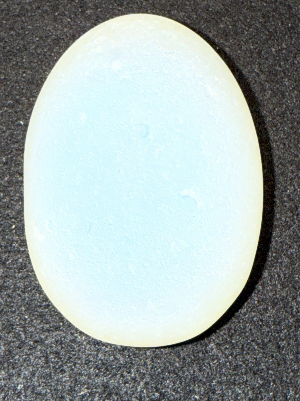 Frosted Opalite Magic Egg 3” Tall. Changes Colors With Light. 8” Diam. Healing