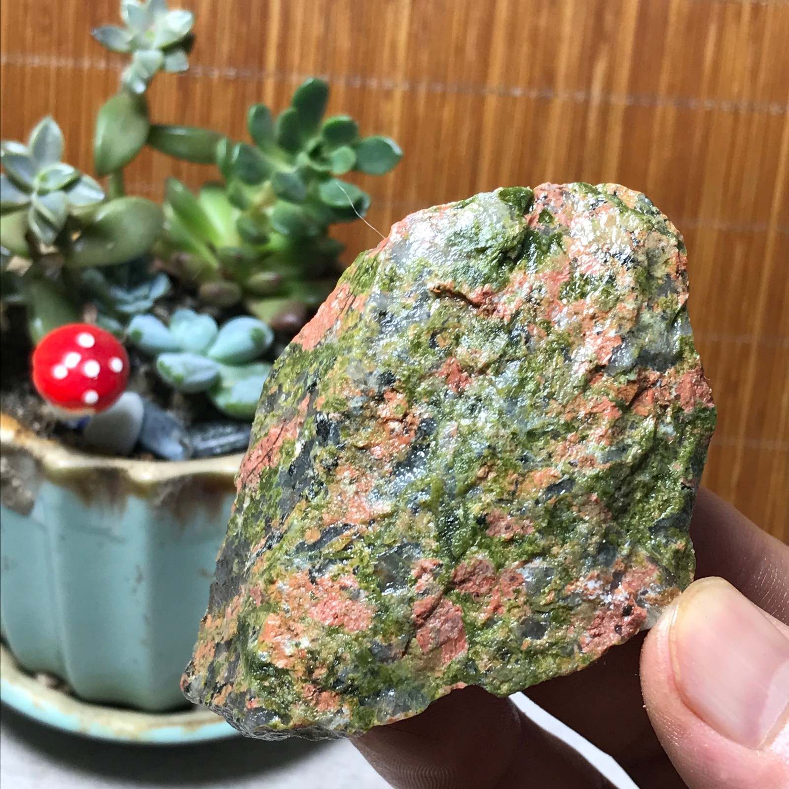 130g Natural Unakite Crystal gemstone Rough Mineral Specimen healing A6358