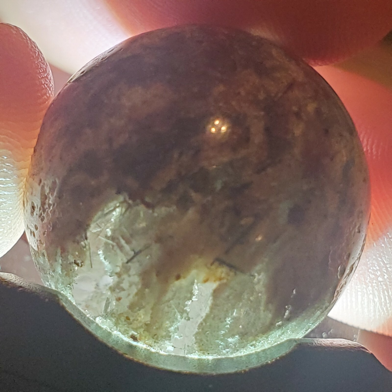 Amphibole Scenic Thousand Multi Layer Quartz Sphere Ball Orb Marble 22.3mm, 18g