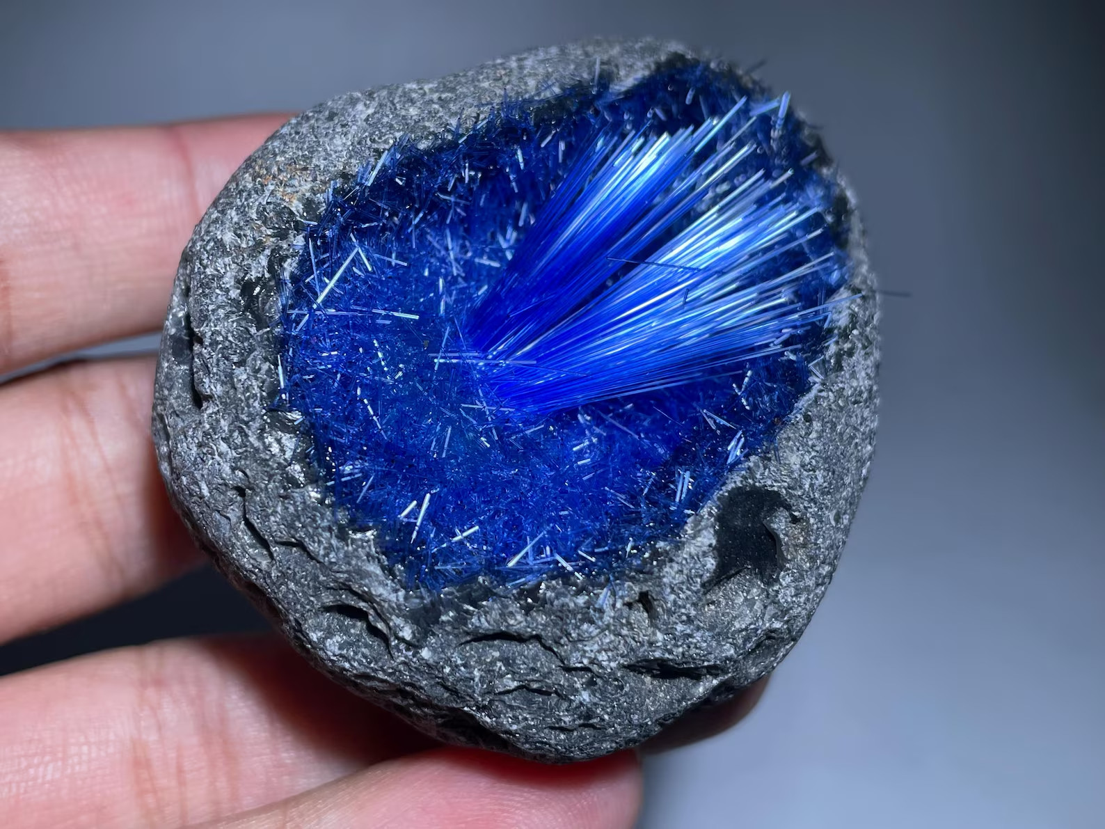 Natural meteorite Specimen, quartz crystal,Goethite, Blue copper ore, Decoration
