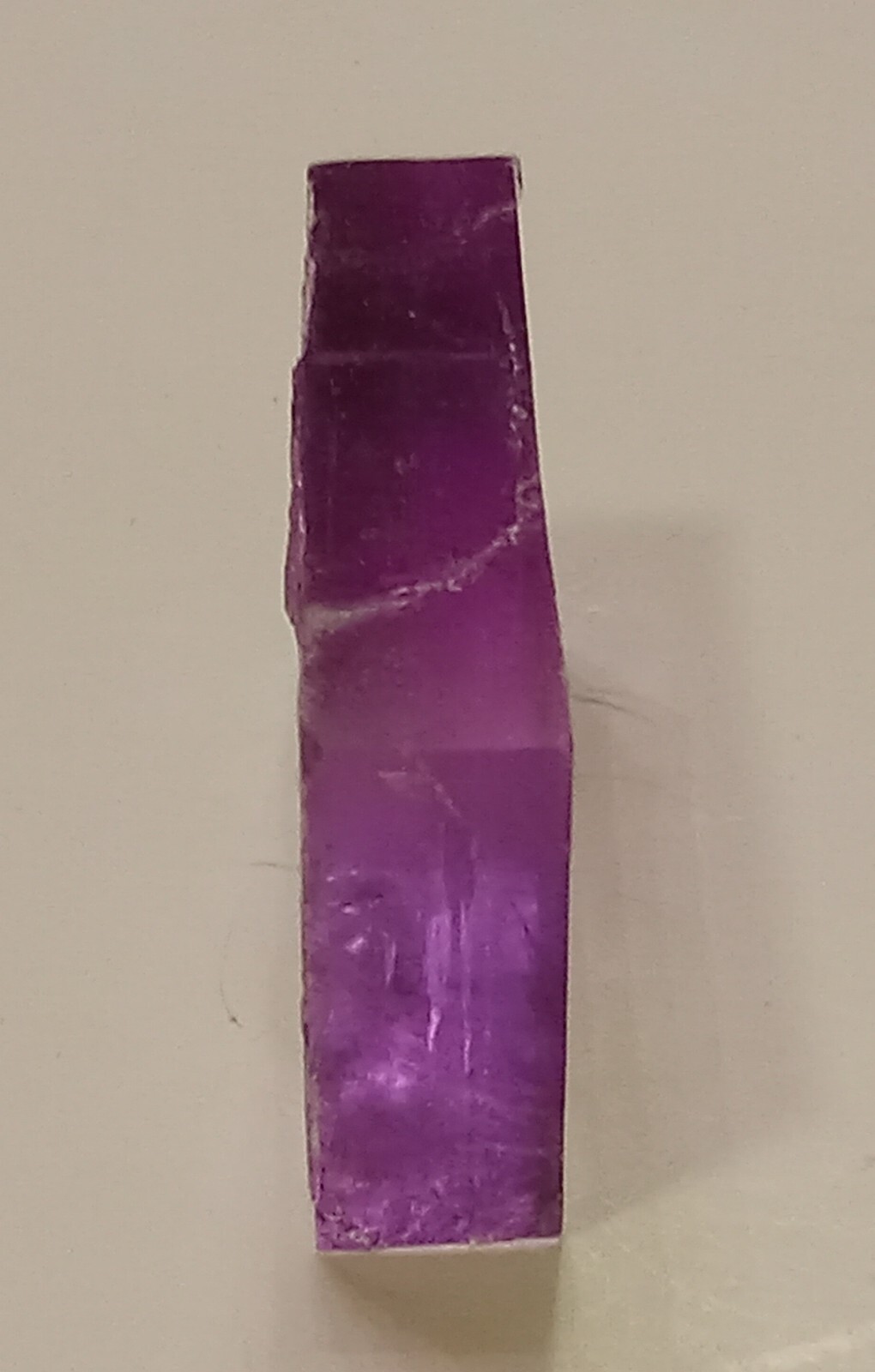 PURPLE HALITE CRYSTAL. Rectangle Shape. Transparent & Clear. 22 grams. 110 ct.
