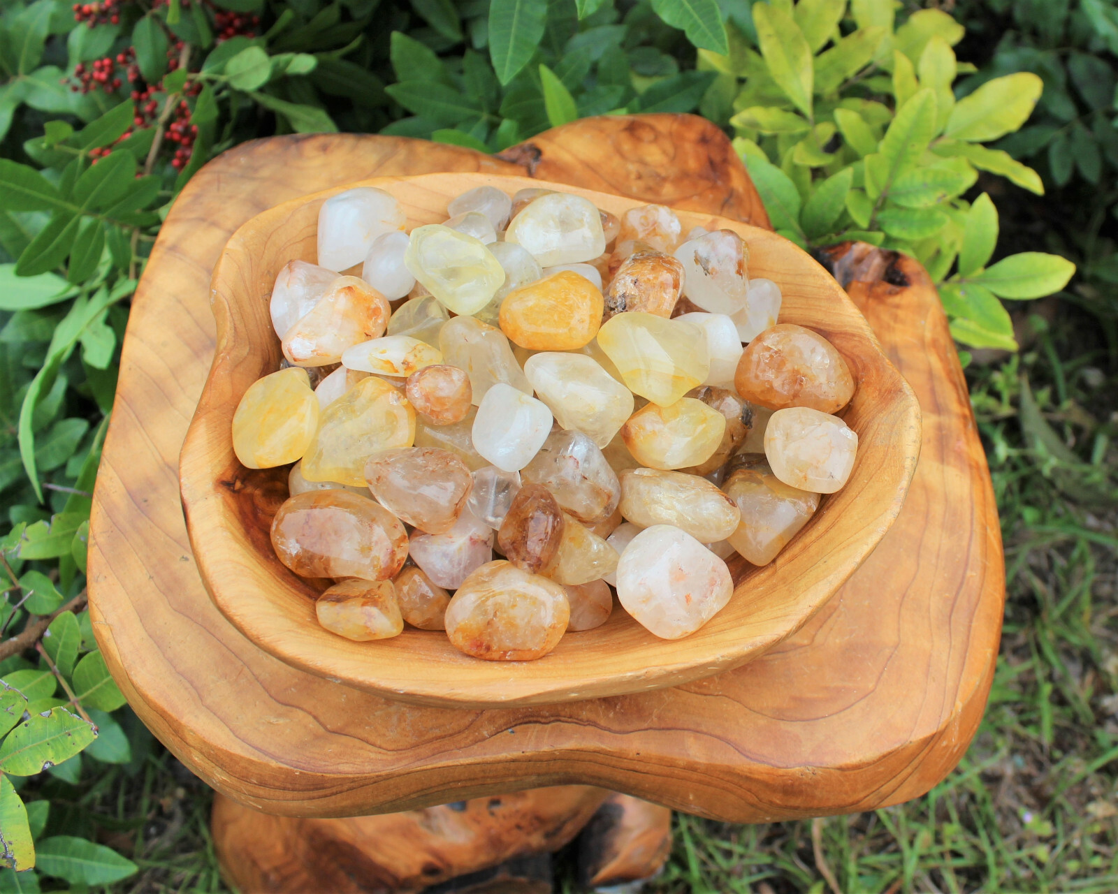 1/4 lb Bulk Lot Golden Healer Quartz Tumbled Stones (Yellow Quartz Crystals)