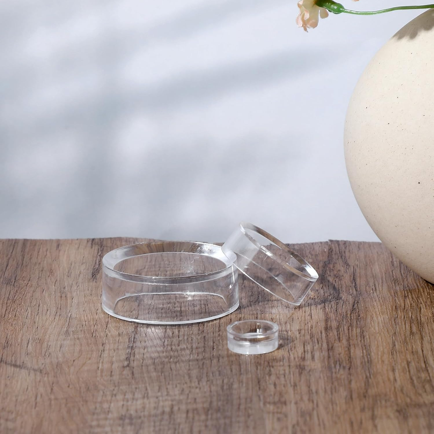 12 PCS Acrylic Sphere Display Stand, 3 Sizes Clear Sphere Holder Round Ball Stan