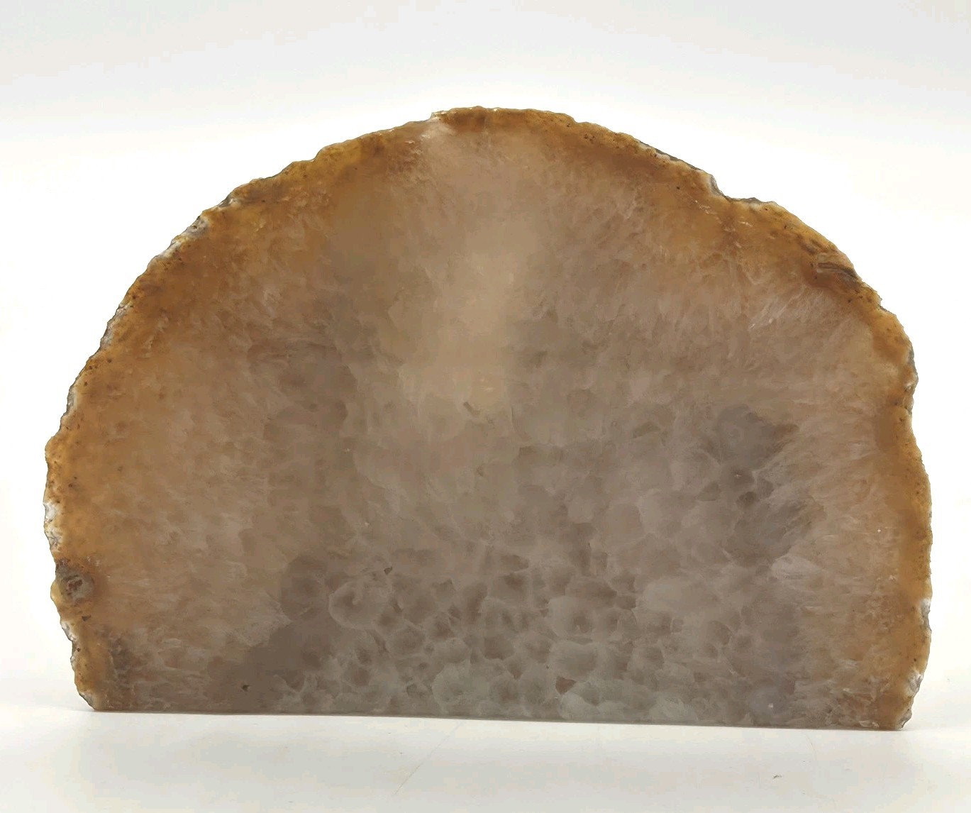 Natural Agate Geode Free Standing Gemstone One Side Polished 13oz