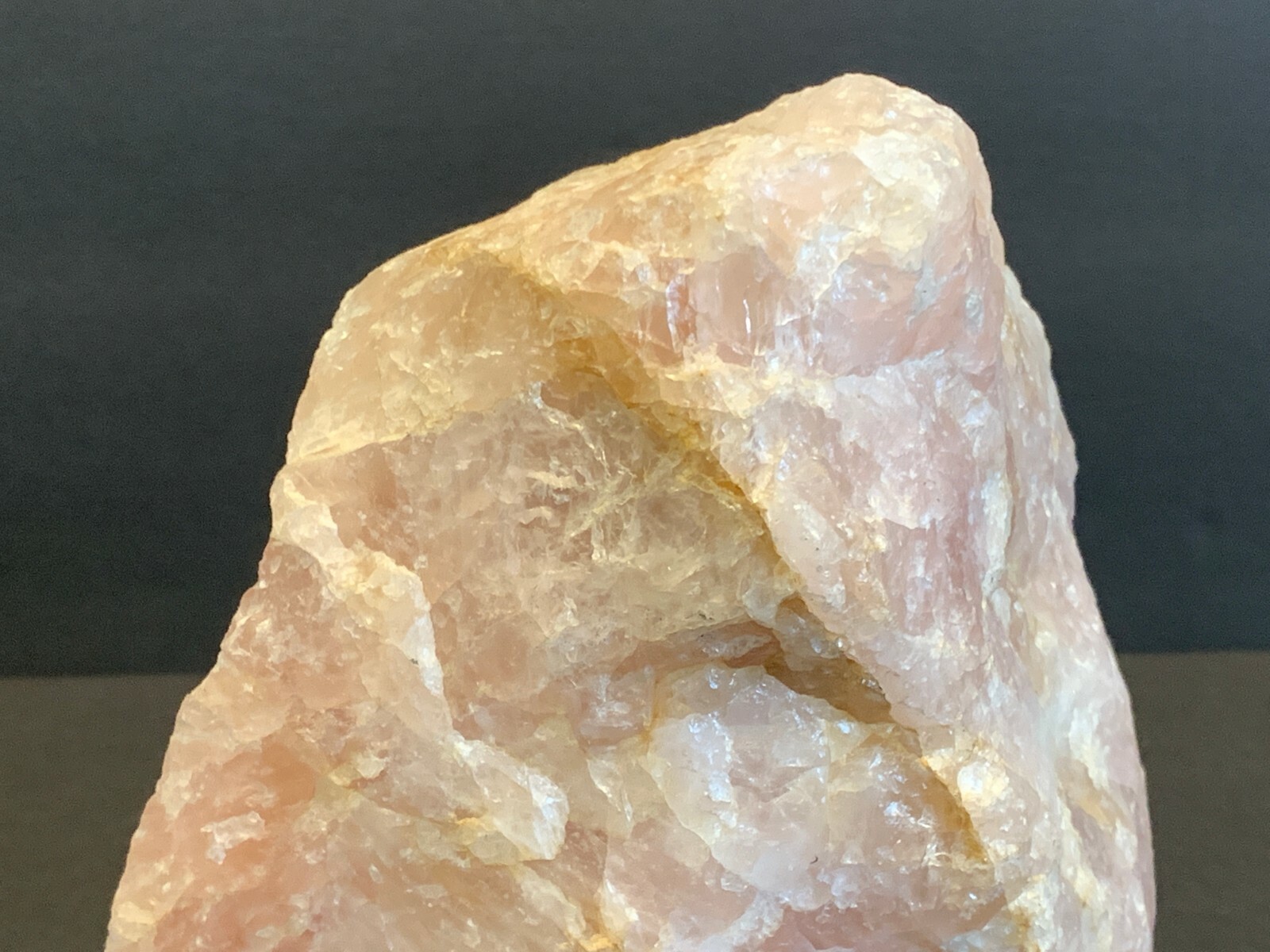 Large Chunk of Rose Quartz Rough Rock on Lucite Base